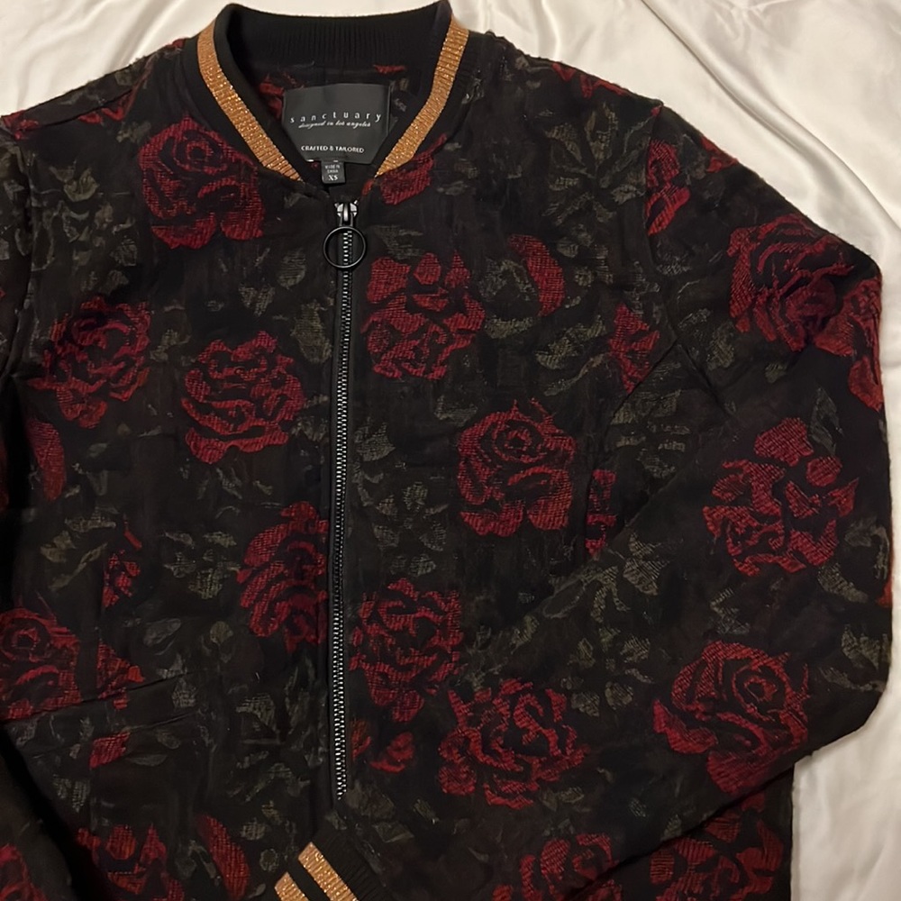 Sanctuary designed in Los Angeles tapestry rose Bomber Jacket